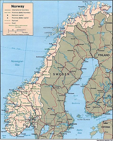 large map of norway.